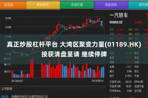 真正炒股杠杆平台 大湾区聚变力量(01189.HK)接获清盘呈请 继续停牌